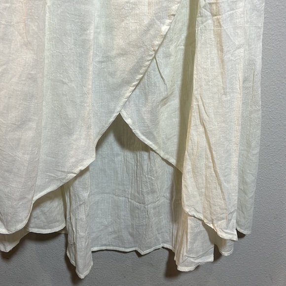 Indie Blue White midi Smocked Off Shoulder Dress Small NWT - Picture 3 of 4